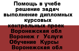 Помощь в учебе: решение задач, выполнение дипломных, курсовых, контрольных проек - Воронежская обл., Воронеж г. Услуги » Обучение. Курсы   . Воронежская обл.